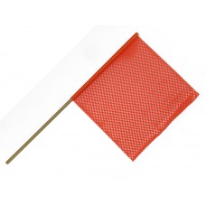 18" X 18" Safety Flag Mesh W/ Wood Dowel Rod 5/8"  X 36" - Orange